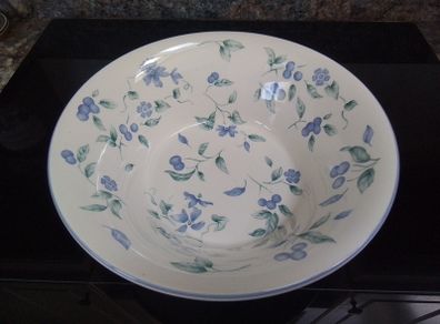 Cream with Blue Flowers & leaves Bowl/Basin