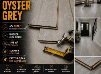 New 12mm Grey Laminated Flooring