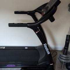 treadmill + free weights + Adidas Matt + kettlebell