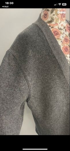 grey cardigan zara size large wool & cashmere