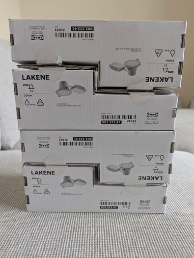 Genuine IKEA LAKENE LED Recessed Spotlights - 4 New & Unused Lights - Discontinued Model