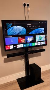 LG 43" 4K NanoCell TV + LG 120W Soundbar/Subwoofer + Floor Stand