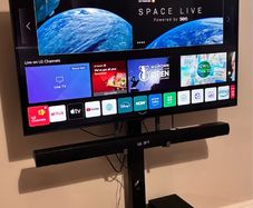 LG 43" 4K NanoCell TV + LG 120W Soundbar/Subwoofer + Floor Stand