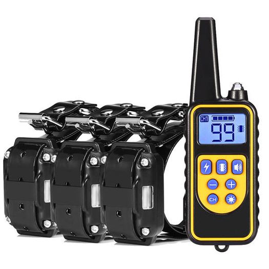 Anti Bark dog training collar 800M remote rechargeable and waterproof dog trainer for 3 dogs