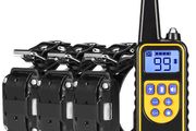 Anti Bark dog training collar 800M remote rechargeable and waterproof dog trainer for 3 dogs