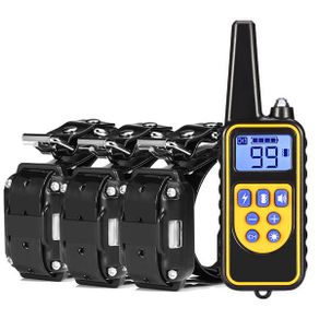 Anti Bark dog training collar 800M remote rechargeable and waterproof dog trainer for 3 dogs