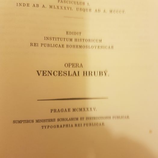 Archivum Coronae Regni  Bohemiae.tomus RARE 1935 EDITION.