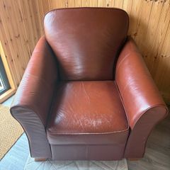 Leather recliner armchair