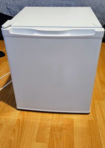 Compact white mini fridge