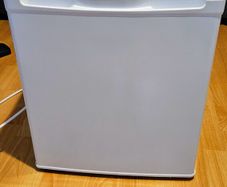 Compact white mini fridge