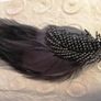 Vintage Style   Feather Hair Clip with Diamante Leaf Spine Image 2