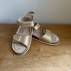 Girls Sparkly Gold Sandals