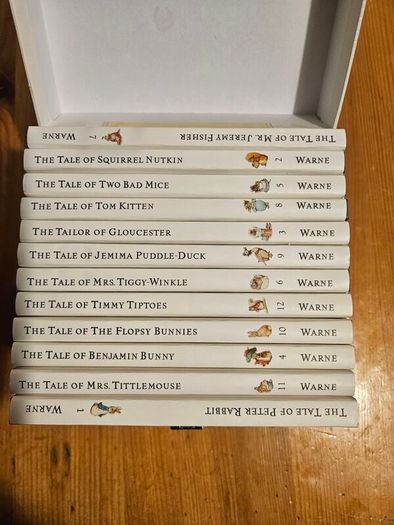 The World Of Peter Rabbit Box One By Beatrix Potter. 12 beautifully illustrated books in Beautiful Illustrated Carring Case. All In Very Good Condition.  See Photos For Same.