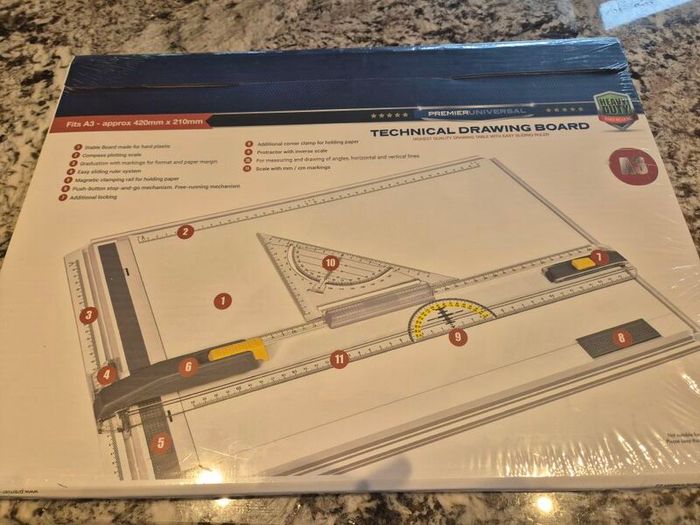 NEW A3 Technical Drawing Board with sliding ruler