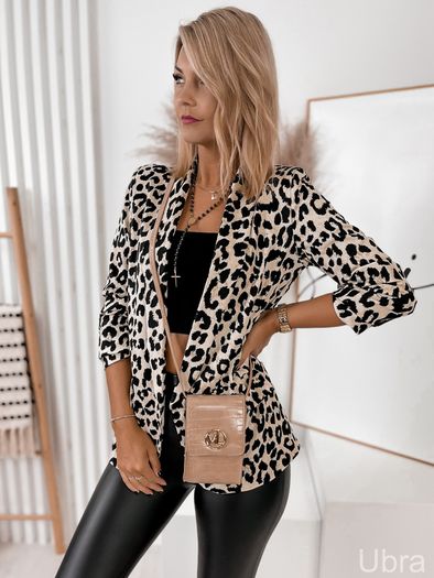 Bright leopard print blazer