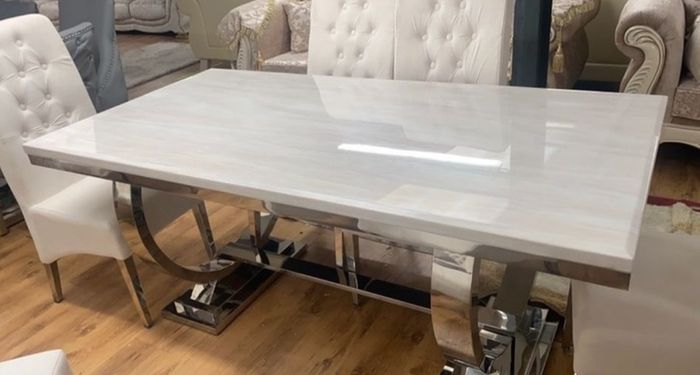 Marble Kitchen Dining Table With 6 Chairs