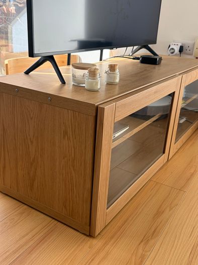 BESTA IKEA TV cabinet with SINDVIK glass doors