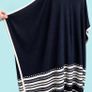 Jasper Conran Navy & White Linen Blend Cape Image 4