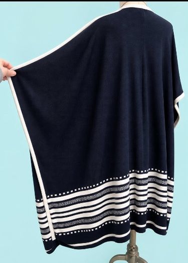 Jasper Conran Navy & White Linen Blend Cape