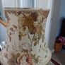 large vintage fringed rose print lampshade Image 4