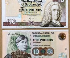 SCOTLAND - Set of 2 Banknotes: 10 Pounds 2006 2007 P 26 P 353b (aUNC)