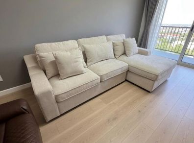 Zenn L-Shaped Chaise Fullback Cushions Sofa