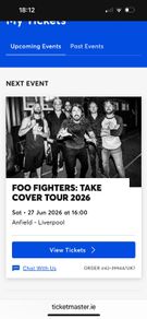 VIP Foo fighters, hotel and flights (Liverpool) for X2