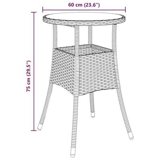 Garden Dining Set 3 pcs Black Poly rattan