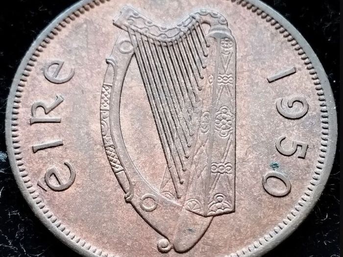 [#26] - Ireland 1950 | 1 Penny | Irish 1d | Irish Penny | KM.11 | UNC