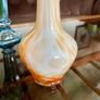 Mid Century Italian or Murano style Tall Swirl Pattern Orange and White Bud Vase 31 cm Image 8