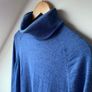 COS Blue Pure Wool A Line Roll Neck Knit Midi Jumper Dress - Size S 10 Image 3