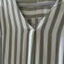 House Brand Sage Green & White Striped V-Neck Blouse - Size M Image 2