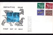 1969 Ireland Gerl Definitive 4d, 5, 10d &amp; 1s Illustrated First Day Cover (FDC) with Dun Laoghaire Cancel
