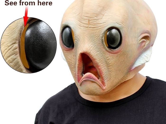 Alien Mask ET Dress Up Halloween Costume Party Latex Full Head Scary Horror Mask