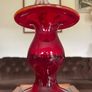 Uber Retro Mid Century Heavy Ruby Red Vase Image 5