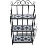 Plant Stand Plant Display Black White Mosaic Pattern Image 2