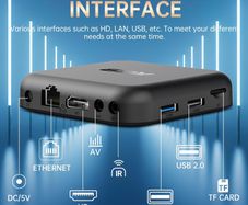 Android 14 TV Box 2GB RAM 32GB ROM RK3518 Quad Core Smart TV Box 4K WiFi Bluetooth 5.0 USB 3.0 H.265