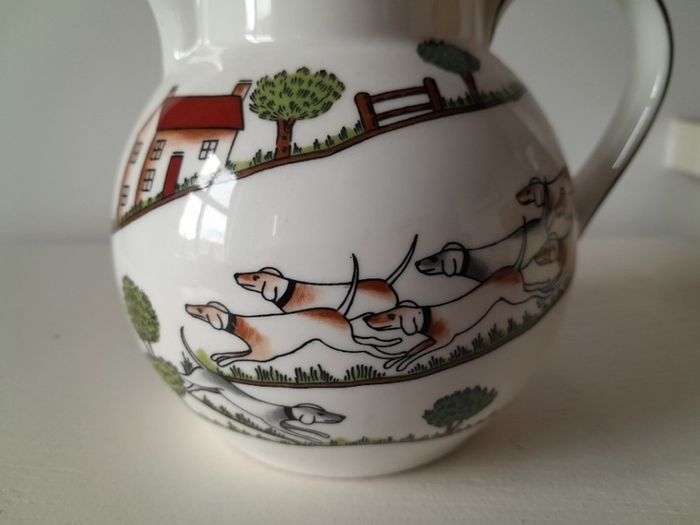 Crown Staffordshire Fine Bone China Jug 'Hunting Scene'