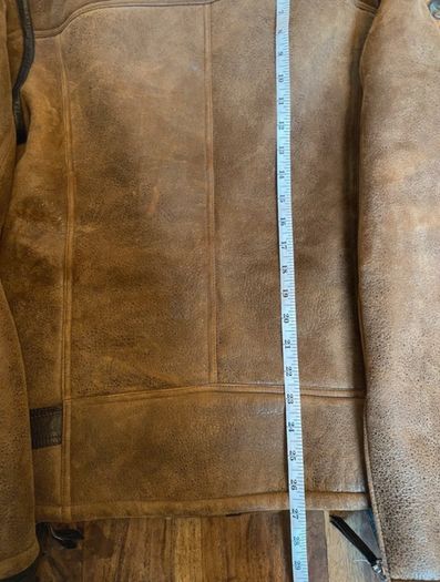NEW Unisex Merino Wool Brown Retro REAL SHEEPSKIN Shearling Biker Leather Jacket Size S