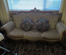 French Provincial-Style 3-Piece Living Room Suite (Sofa + 2 Armchairs)