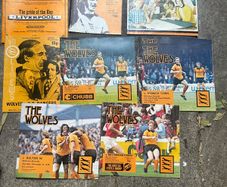9 vintage Wovles FC football programmes
