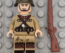 Lego compatible, military figures, soviet russian infantry. 15 figures plus rifles.