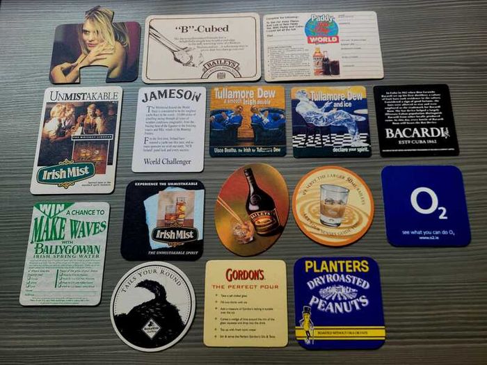 16 Irish Pub Beer Mats/Coasters Vintage Collection