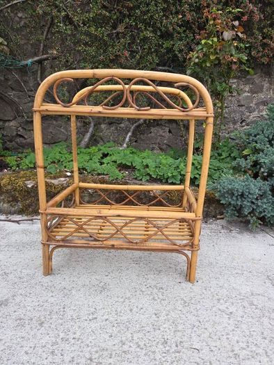 Mid Century Rattan Bamboo Table