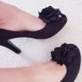 Odeon Black Peep-Toe Shoes - Size 4 Image 3