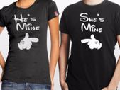 He's mine and she's mine shirts with Mickey hand - couple shirts - matching wedding gift present idea