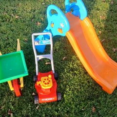 toddler slide and garden toys