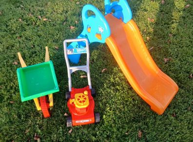 toddler slide and garden toys