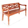 Batavia Bench 136 cm Solid Mahogany Wood Dark Brown Image 6