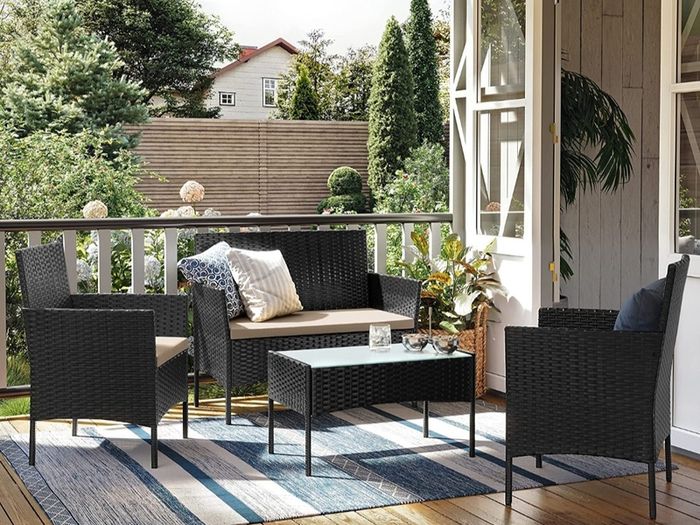 4 Piece Poly Rattan Garden Furniture Set For Sale in Louth, Louth from completehomeware